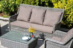 "Гляссе" диван трехместный из искусственного ротанга, цвет графит