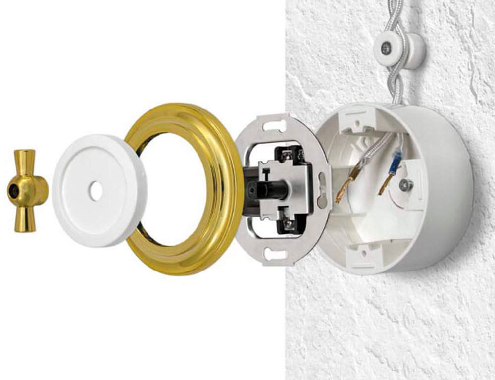 Ретро выключатель двухклавишный 10А, 250В (черный) Vintage LK STUDIO 881108-1 / 2 группы света, проходной