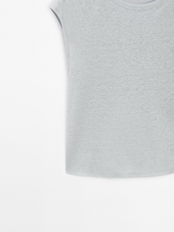 Massimo Dutti Футболка из 100% льна, небесно-голубой