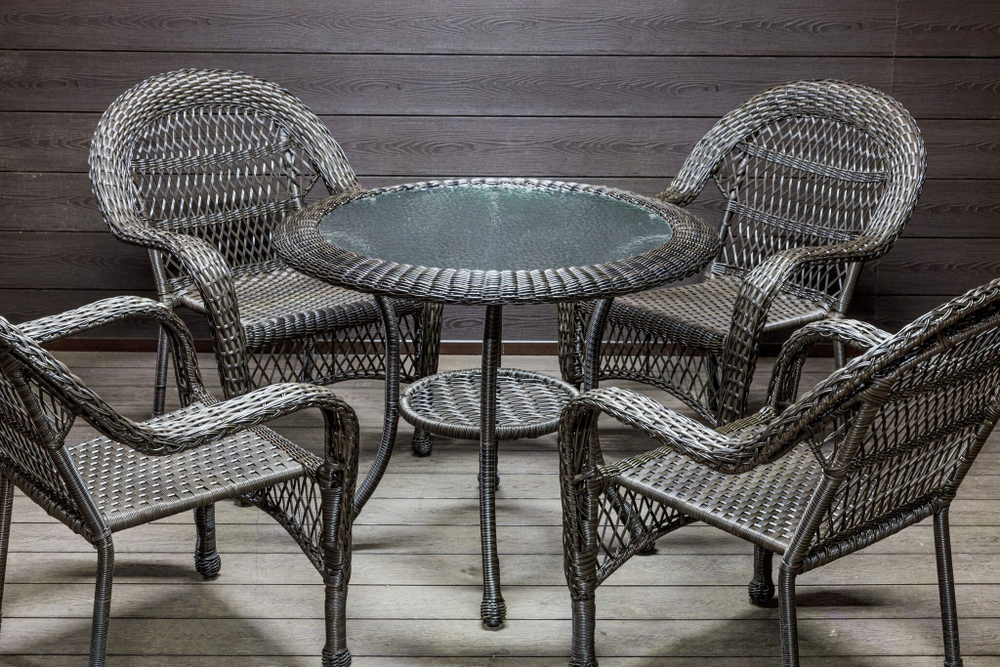 Садовый комплект из искусственного ротанга Мэдисон НЬЮ (Medison NEW) стол круглый D90 + 4 кресла без подушек
