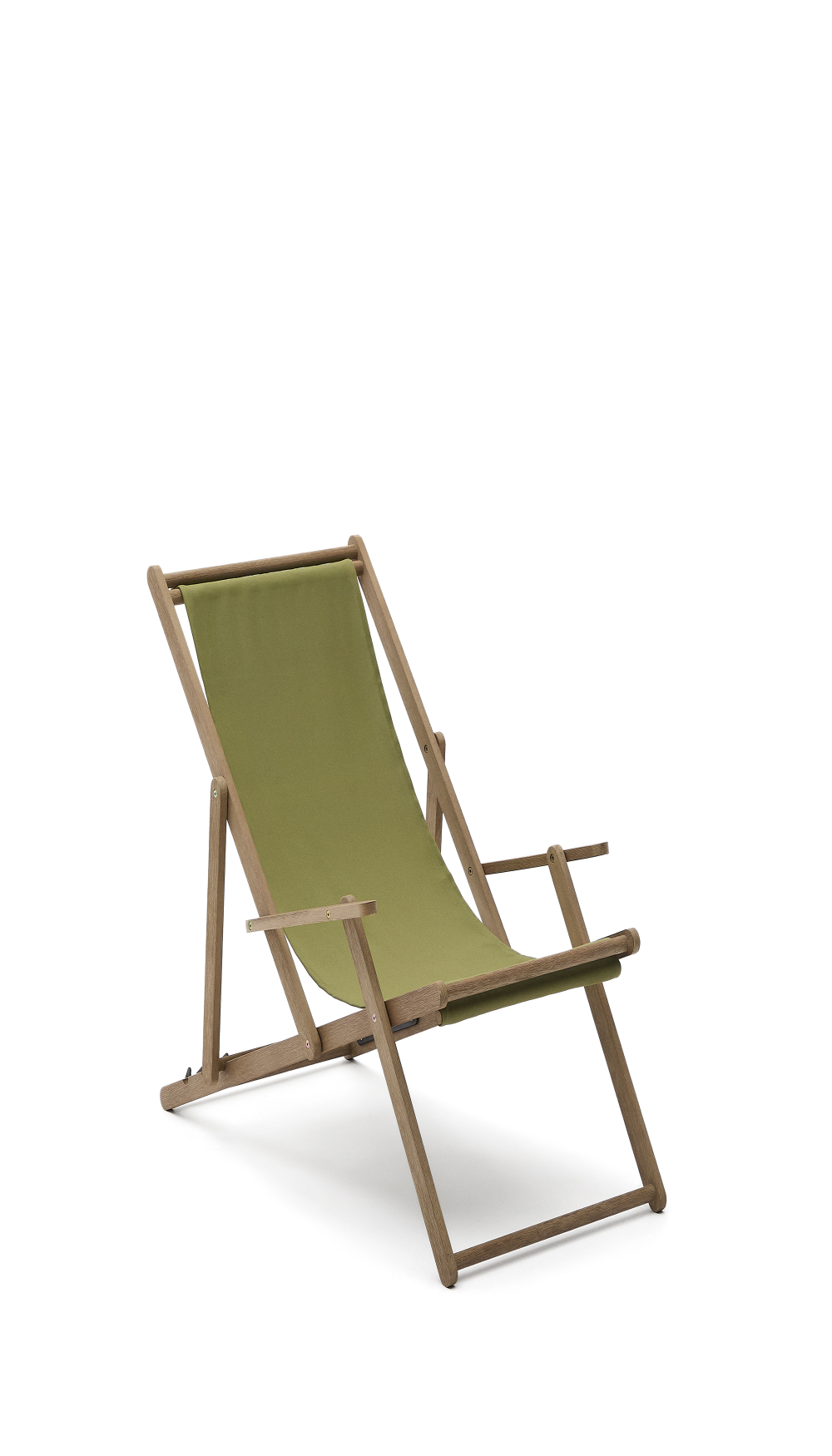 Складное кресло Vilara из акации для улицы салатового цвета