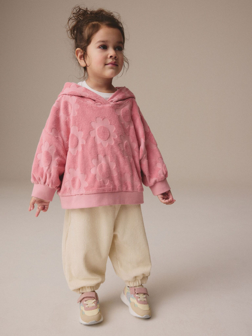 Толстовка с капюшоном и джоггеры в комплекте для девочки Next E54-946, Розовый, Бежевый