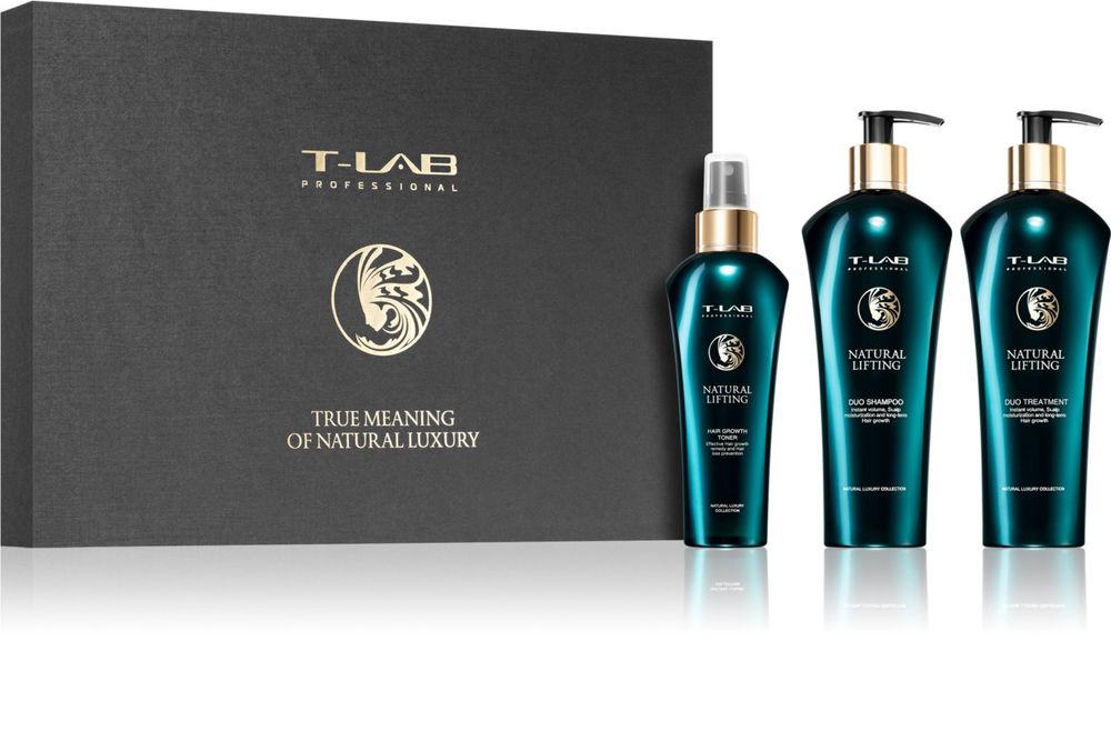 T-LAB Professional Volume shampoo для поддержки роста волос 300 мл + Volume conditioner 300 мл + Volume spray для поддержки роста волос 150 мл Natural Lifting