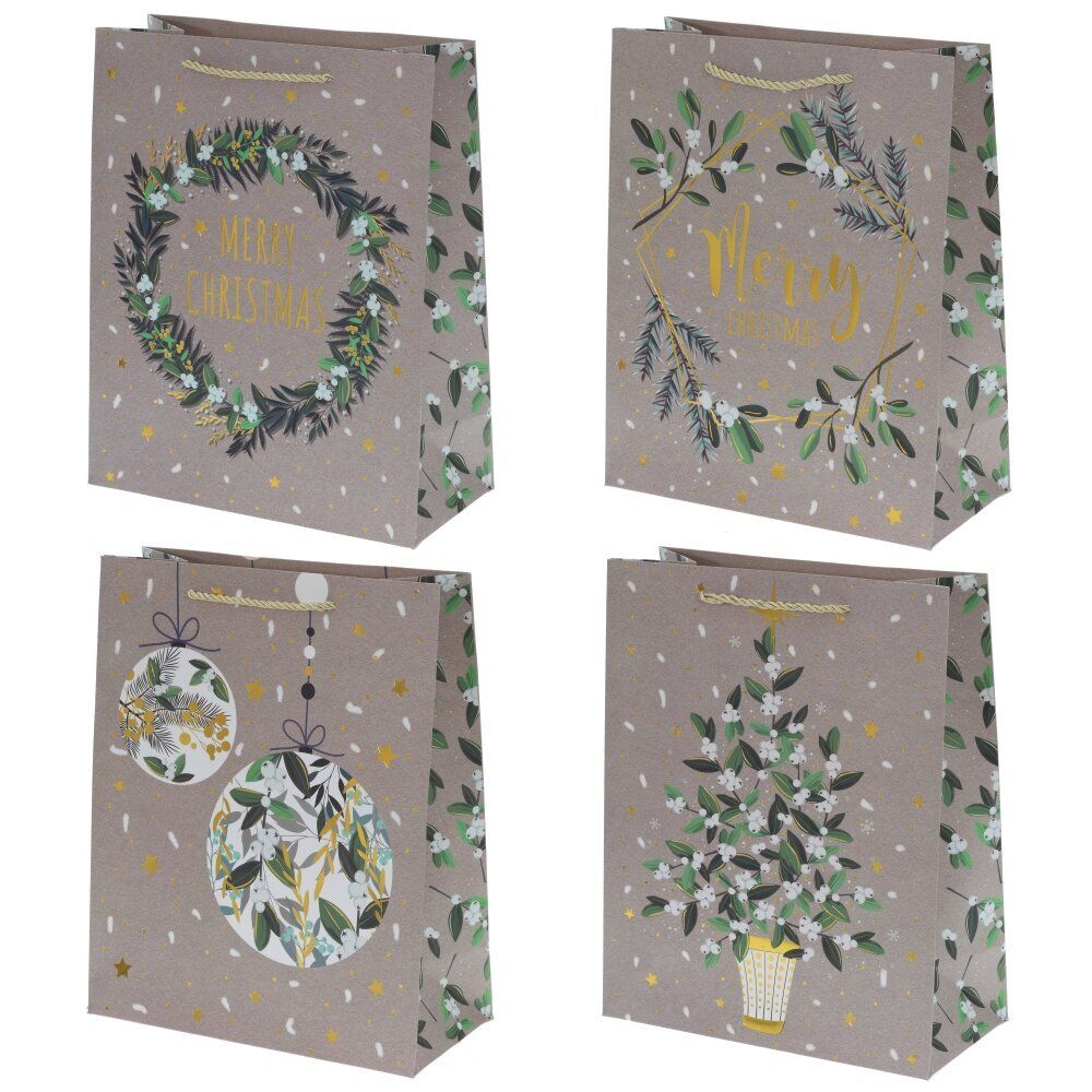 GAEM Пакет подарочный (бумага 210г/м2, блок 12шт), L26 W12 H32 см, 4в.