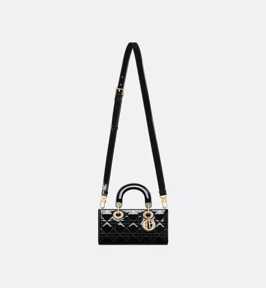 Сумка Dior Lady D-joy из лакированной кожи, черный