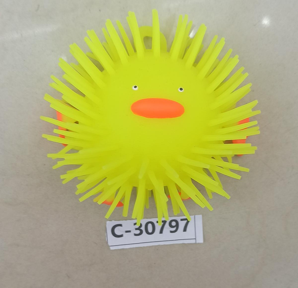 Мякиш волосатик со светом д-12 см, 6 животных микс, с-30797