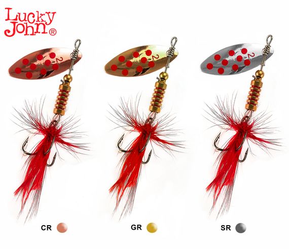 Блесна вращ. Lucky John SPIN X LONG 02 4,0 г CR/GR/SR 3шт. набор