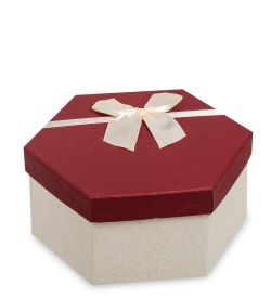 WG-26/2-C Коробка подарочная «Шестиугольник» цв.бел./борд.