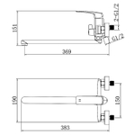 Смеситель для ванны Azario Conda керамический картридж, длинный излив, с ручным душем, шланг 150 см, графит (AZ-K1711GR)