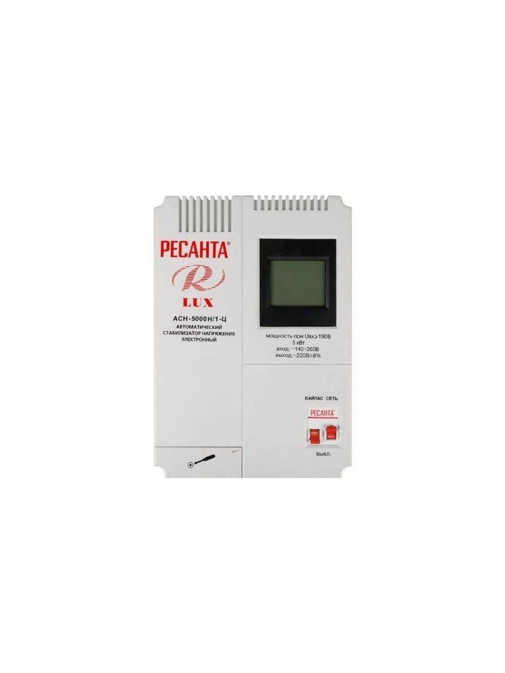 Стабилизатор напряжения АСН-5000 Н/1-Ц Lux 1ф 5кВт настен. IP20 Ресанта 63/6/16
