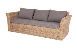 "Капучино" диван из искусственного ротанга (гиацинт) трехместный, цвет соломенный