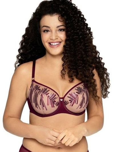 Бордовый бюстгальтер с вышивкой Calla (Размер: 100C) (Цвет: бордовый)