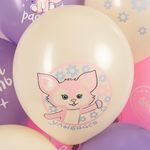 Шар (12''/30 см) Лисенок с цветком, Ассорти, пастель, 2 ст, 25 шт.