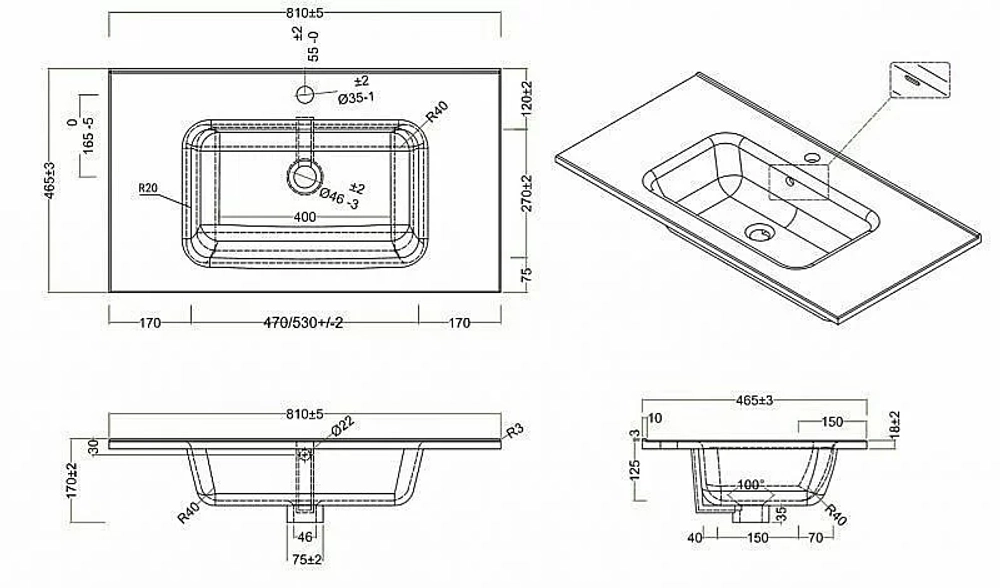 Тумба с раковиной BelBagno ETNA H60 2C 80 Bianco Lucido