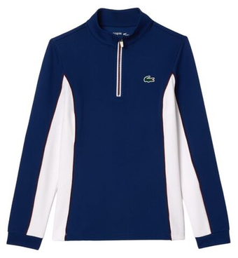 Женская Кофта теннисная Lacoste Slim Fit Quarter-Zip Sweatshirt - небесный