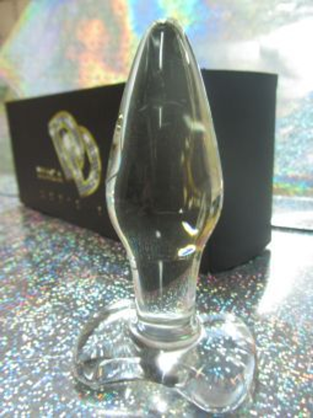 Прозрачная стеклянная анальная пробка - 12 см. (Цвет: прозрачный)