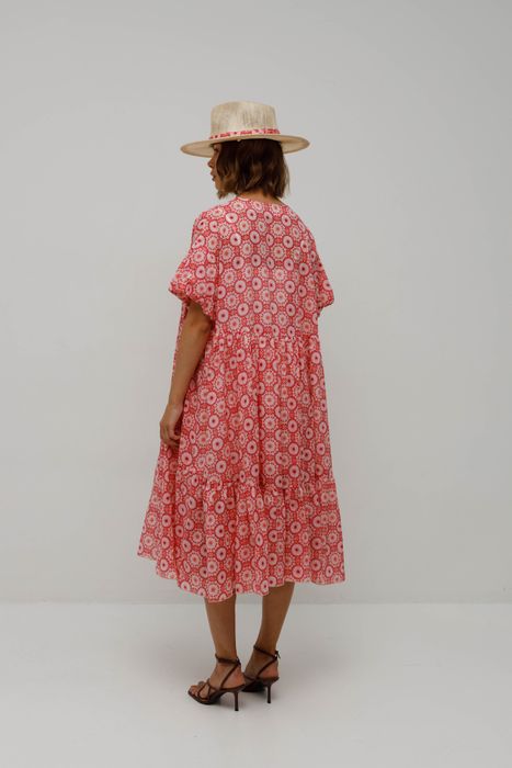 ПЛАТЬЕ ПЬЕРИ РОЗОВЫЙ ПРИНТ (розовый onesize)