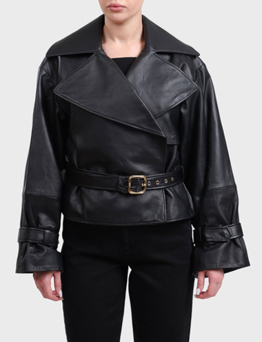 Куртка кожаная HUGO Lanitte