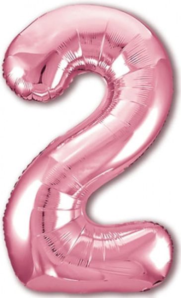 Шар цифра 2 Розовый фламинго 102см