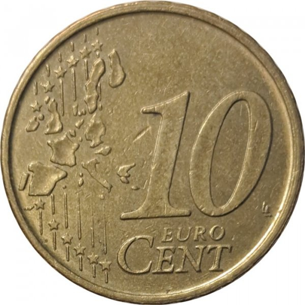 Монета 10 евроцентов 1999 год Испания