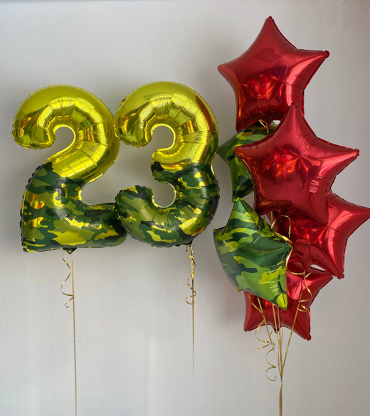 Воздушные гелиевые шары на 23 февраля №4778