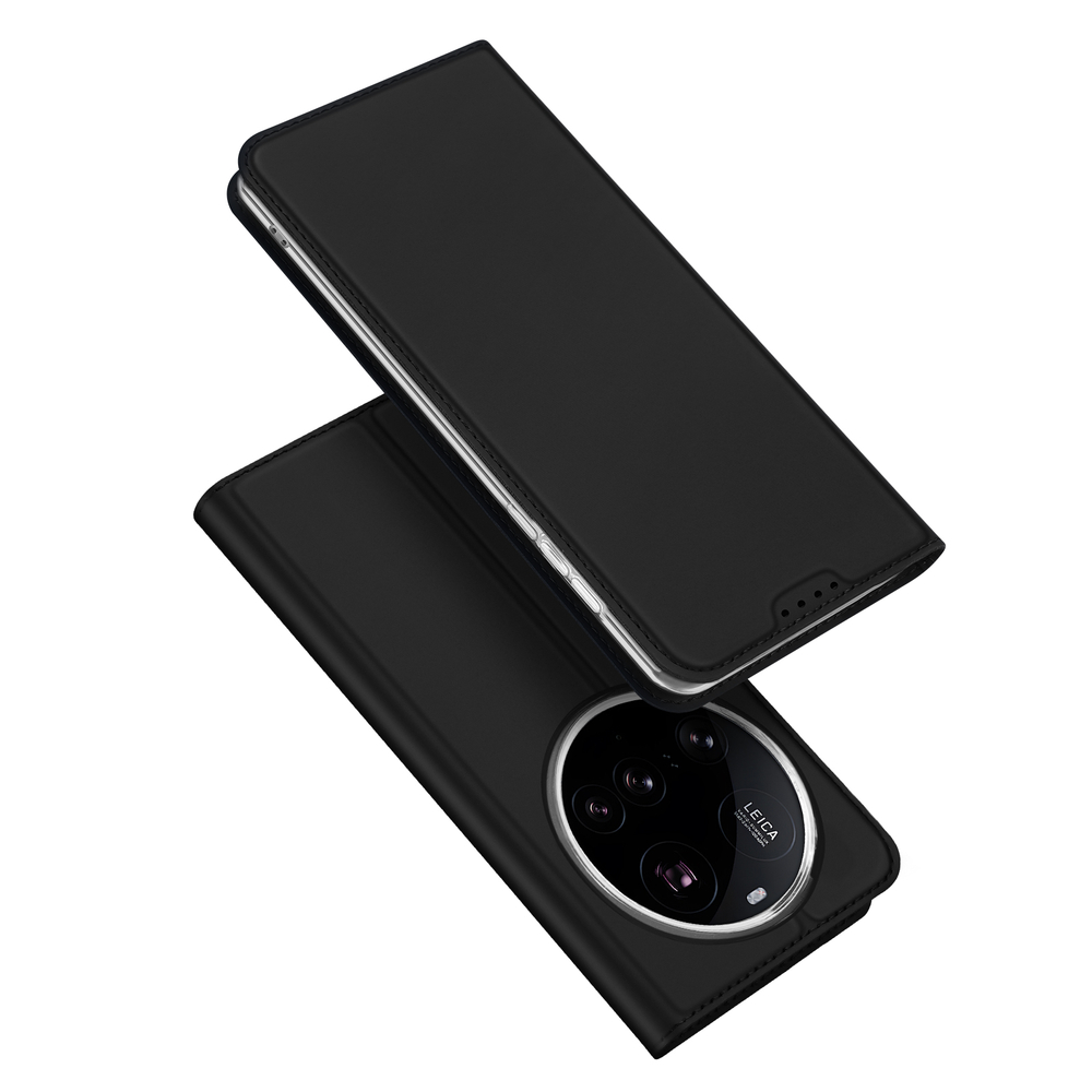 Чехол книжка из PU кожи черного цвета от Dux Ducis для Xiaomi 15 Ultra, серия Skin Pro Series Case