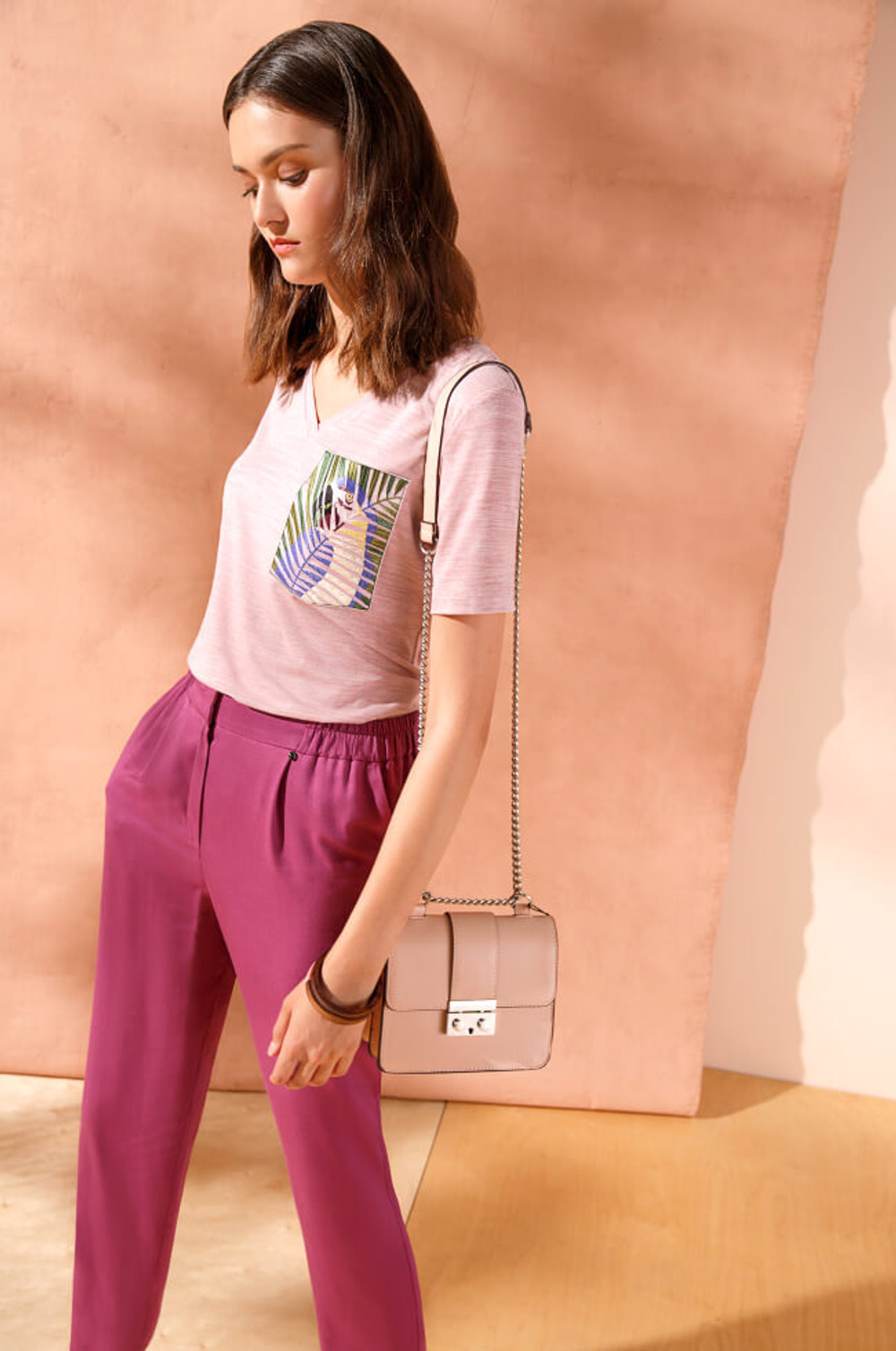 21744 Блузка женская (розовый меланж)