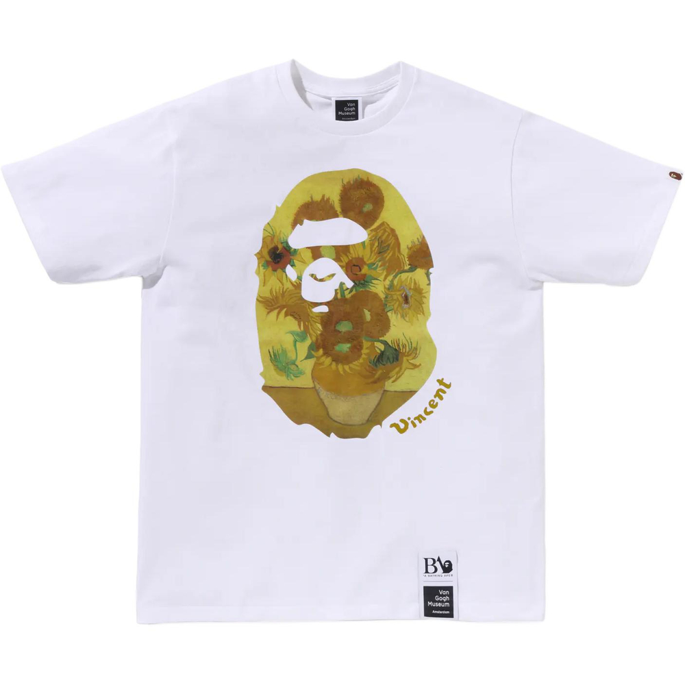 A Bathing Ape X Van Gogh Museum Ape Head Canvas Art Iv Tee белый