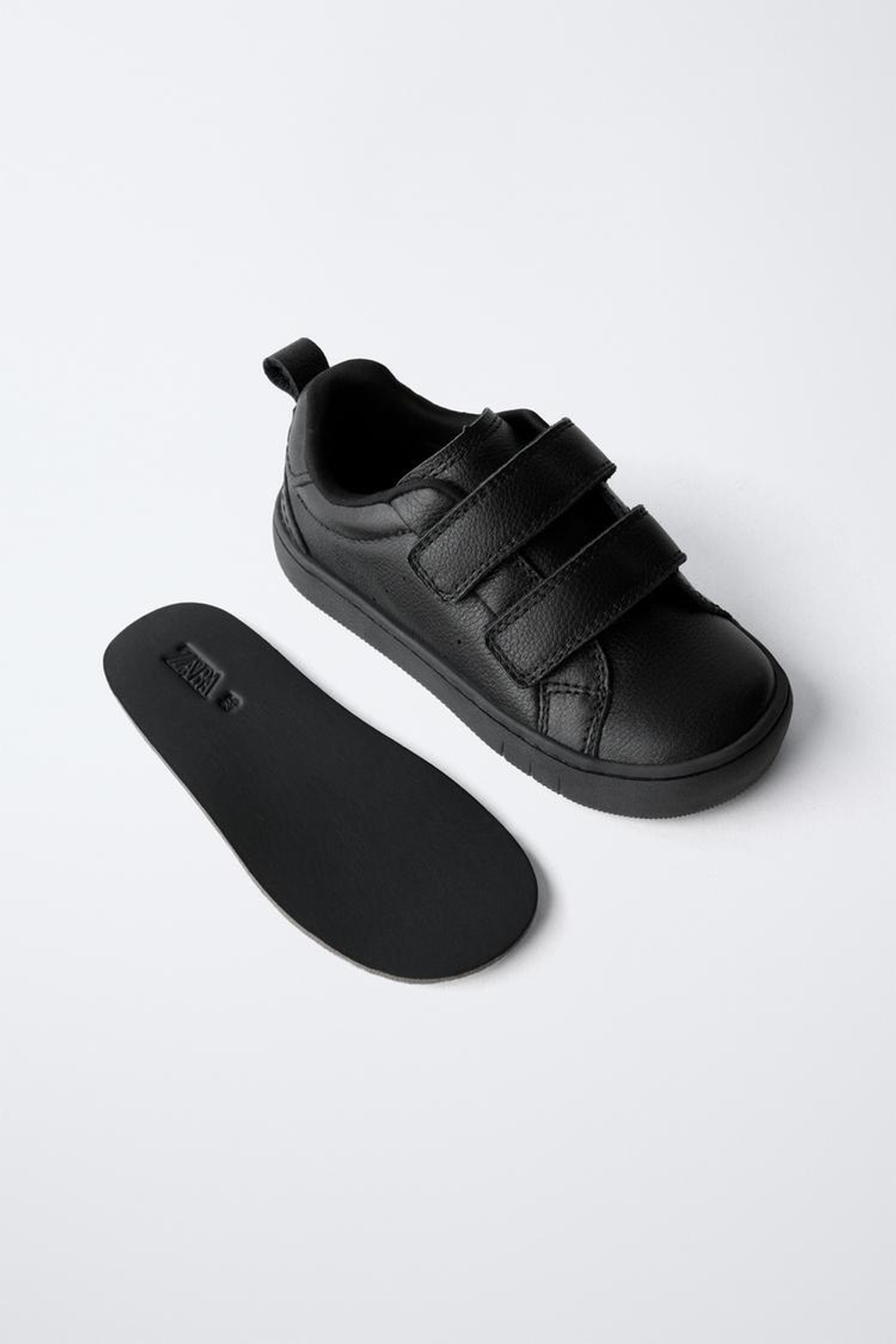 ZARA КОЖАНЫЕ КРОССОВКИ BAREFOOT, ЧЕРНЫЙ