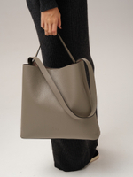 Кожаная сумка шоппер DBR 30948 серо-коричневый