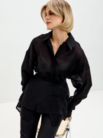 Черная блузка с баской Luna
