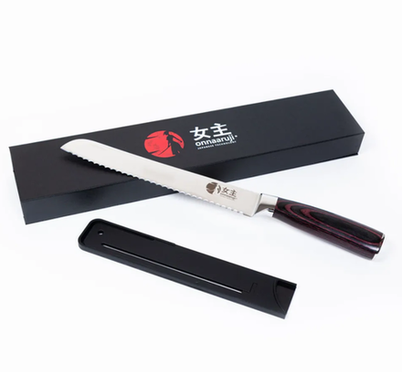 Нож кухонный профессиональный для хлеба и бисквита Onnaaruji. 20см. Без рисунка на лезвие