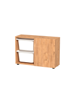 Стеллаж SILA с 2 выдвижными ящиками - сосна