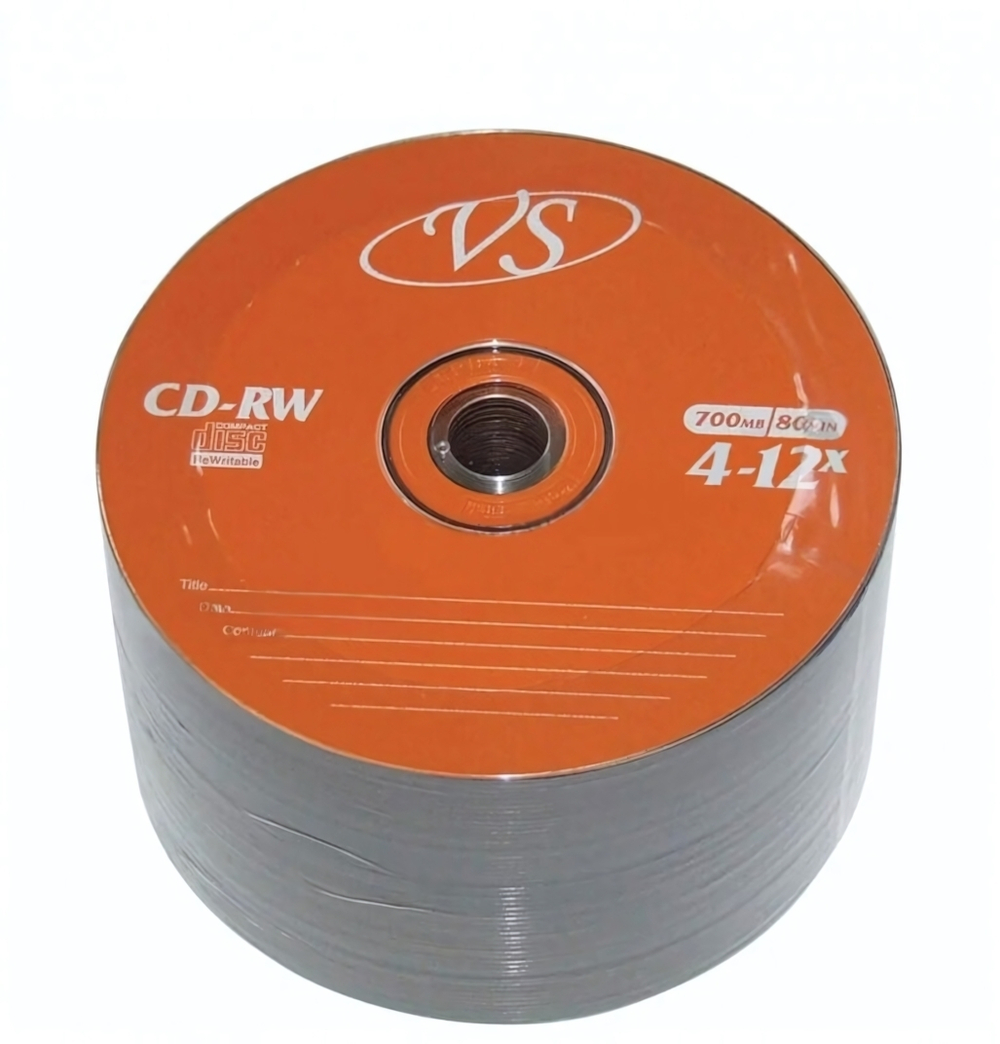 Диск перезаписываемый CD-RW VS 80 min 4x-12x Bulk/50