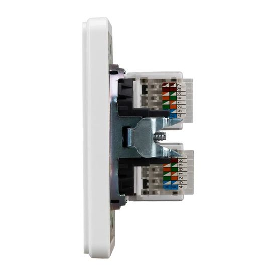 Розетка ROUND компьютерная двойная RJ45+RJ45 кат6 с/у перламутр KRANZ