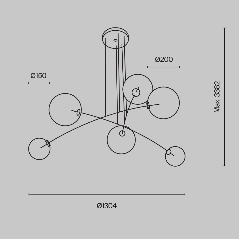 Подвесной светильник Maytoni MOD172PL-06B