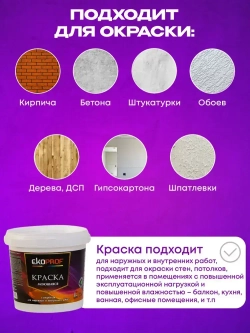 Краска моющаяся супербелая 1,5 кг AKRIMAX акриловая, быстросохнущая, для наружных и внутренних работ, для стен и потолков, матовое покрытие, белый