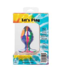 Яркая анальная пробка Cheeky Medium Swirl Tie-Dye Plug - 7,5 см.