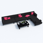 Лаунж зона угловая Ideal Patio ТЕСОРА черная - каркас карбон