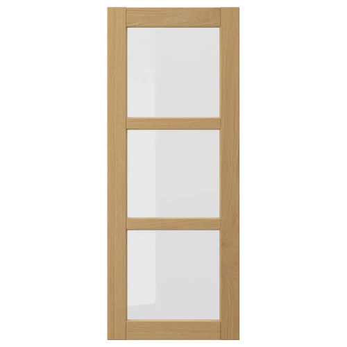 Стеклянная дверца - FORSBACKA IKEA/ ФОРСБАКА ИКЕА,  100х40 см, под беленый дуб
