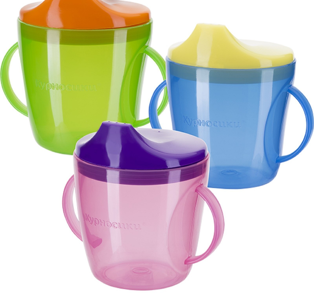 560188 Поильник с твёрдым носиком, с ручками, 200 мл, от 6 мес., цвета МИКС