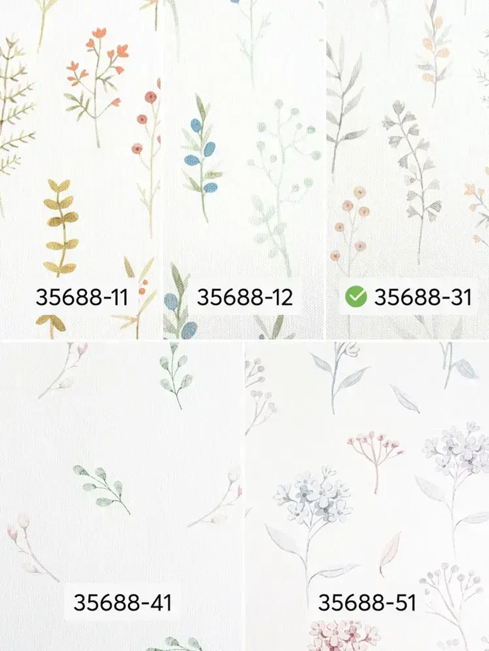 Обои виниловые на флизелиновой основе Provance (Moda Interio), прованс веточки серые, для спальни, метровые