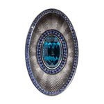 Кольцо с Топазом London и Сапфирами, Эмаль R0105-2/19