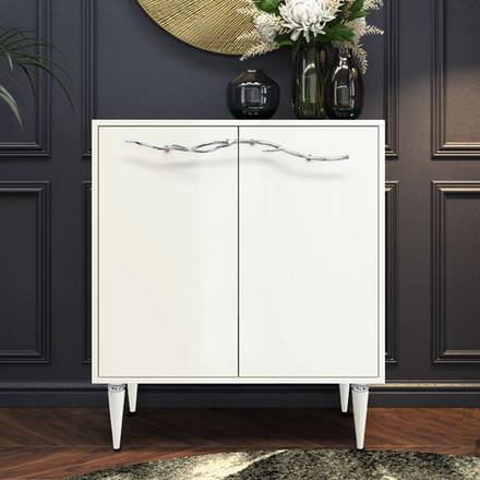 Комод Арт Колор Классик Сильвер с 2 полками Кремовый белый