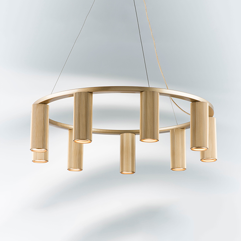 718093 Люстра ROMA 9х28W GU10 (led) ШАМПАНЬ