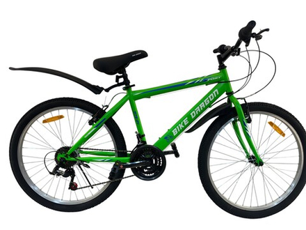 Велосипед Bike Dragon 24" 21скор (ст.рама,SunRun, Жесткая вилка, тормоз V-brake) BD-1-24-2 зеленый