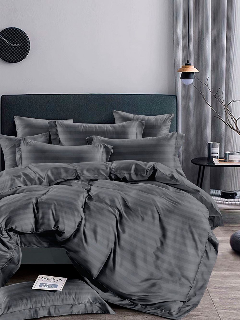 Наволочка 1шт Полисатин Simple House "Gray stripe" 70x70 см