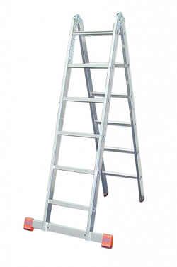 TRIMATIC Шарнирная двусторонняя стремянка, 2 х6 перекладин