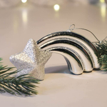 Елочная игрушка "Звезда желаний" 11*5*1,5см, серебро