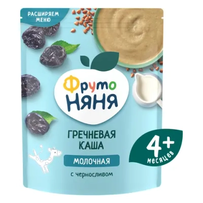 Каша Фрутоняня молочная Гречневая чернослив 200г